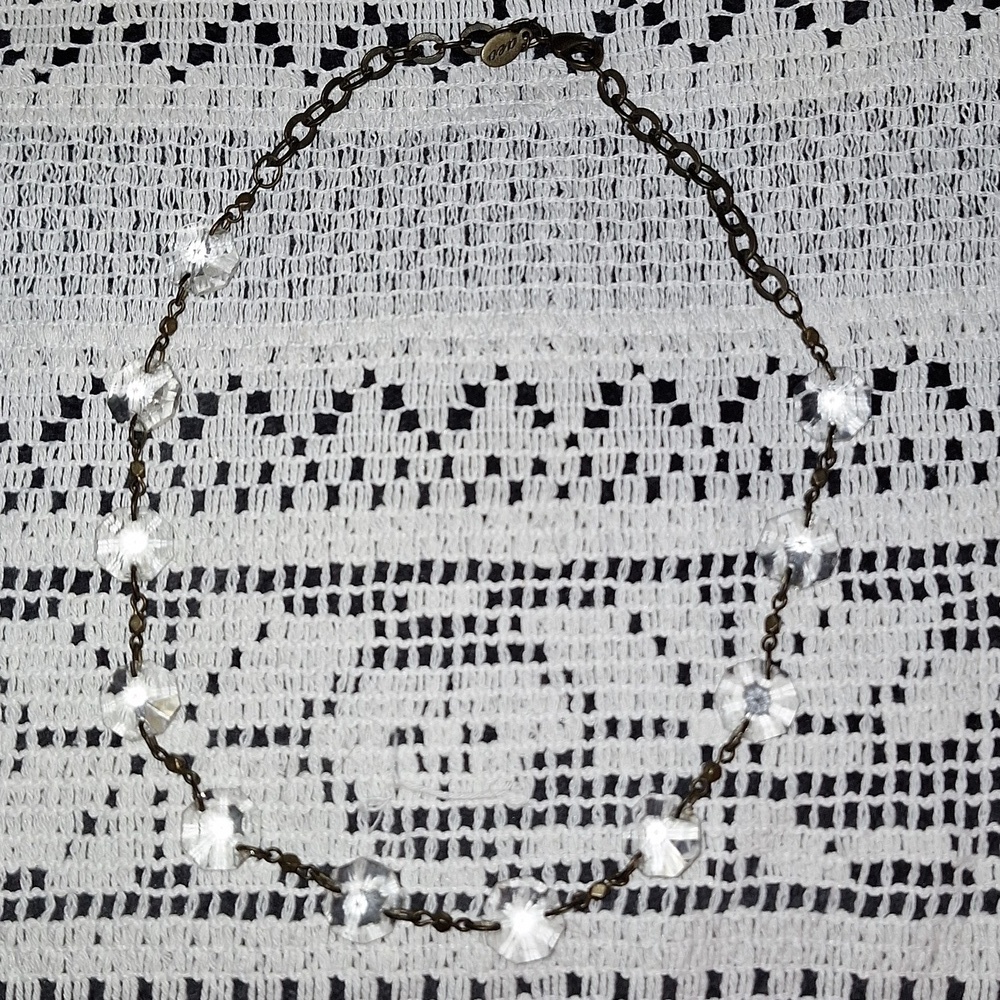 AEO LONG POCKET WATCH NECKLACE AND SHORT CRYSTAL CHOKER - Picture 6 of 11
